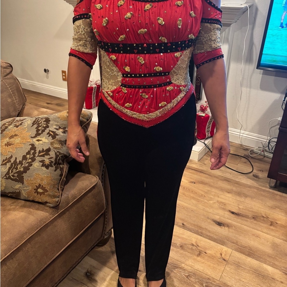 Chic Red and Black Women's Jumpsuit